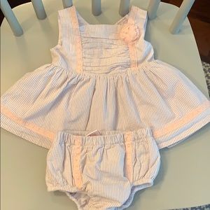Seersucker two piece dress with bloomer